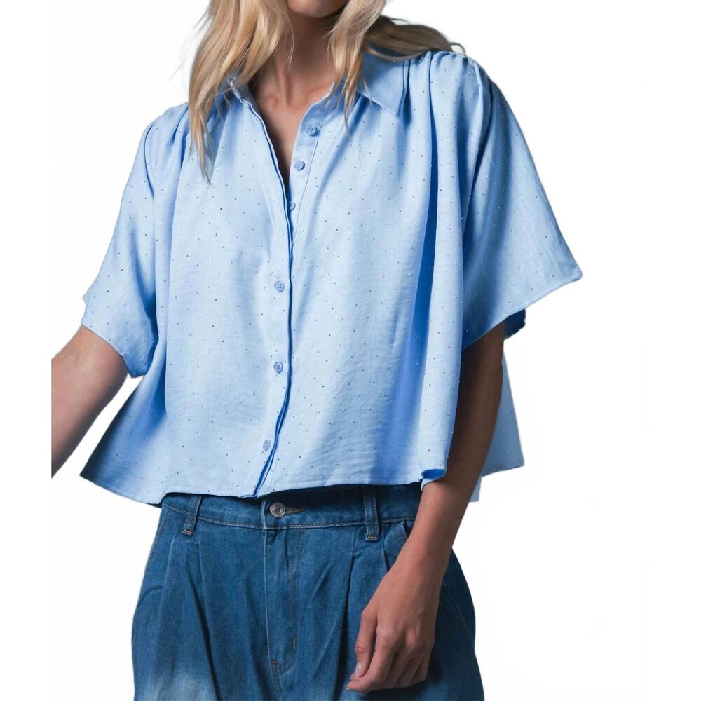NEW THE SHIRT hayden short sleeve shirt in cornflower blue